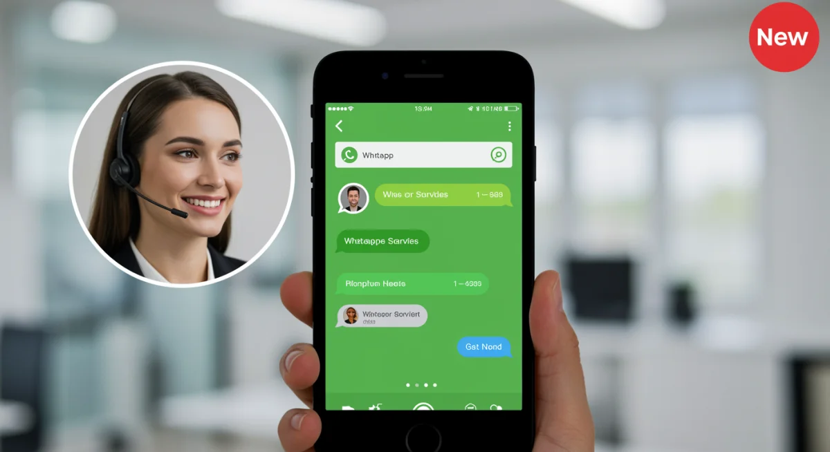 Representação visual de um chat do WhatsApp Business com as novas funcionalidades em uso, mostrando interação eficiente com o cliente.