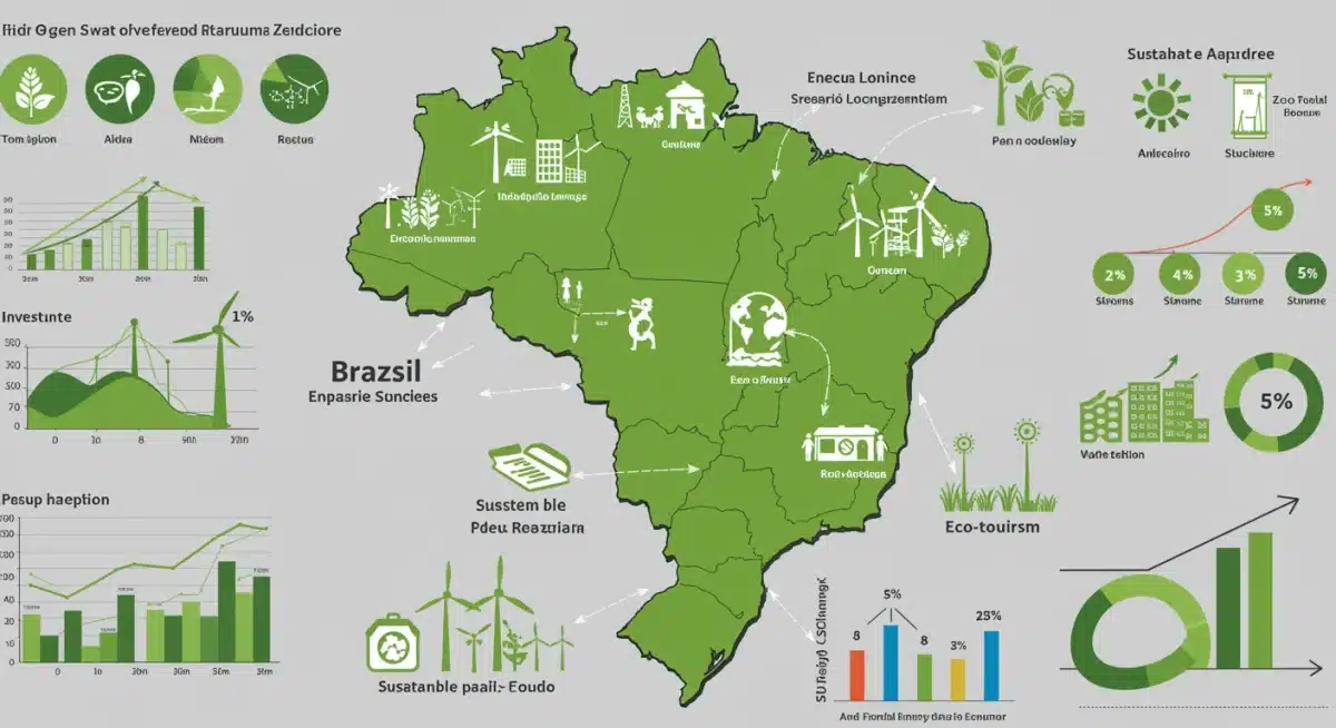 Infográfico detalhando setores e oportunidades da economia verde brasileira